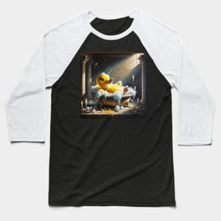 Bubbly Duck Delight: Quirky Bubble Bath Day Baseball T-Shirt